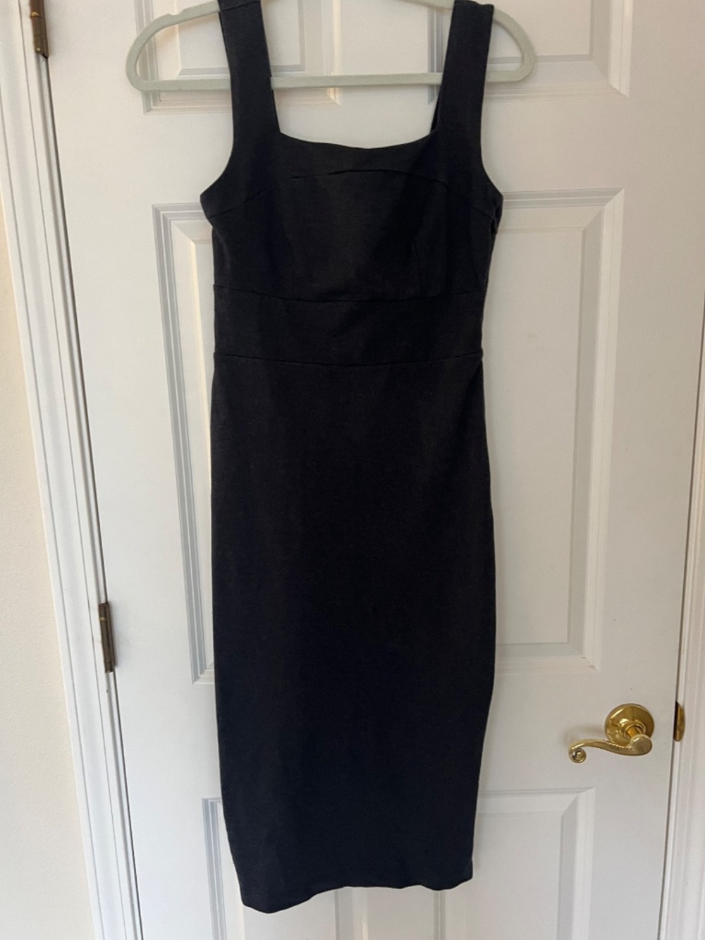 Banana Republic Stretch Denim Sheath Dress Size 2 Navy Below-Knee Midi - Picture 2 of 7